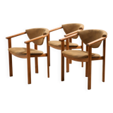 Fauteuil en hêtre et cuir, 1970