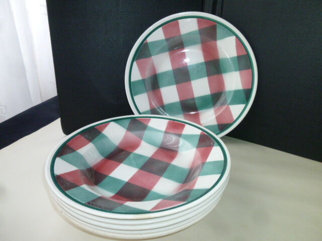 Set of 6 flat plates Faiencerie Nouvelle de Givors