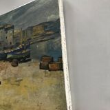 Small painting reproduction of the Port of La Ponche in Saint Tropez