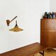 Lampe murale en teck et raffia ajustable