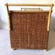 Vintage rattan cane bench chest
