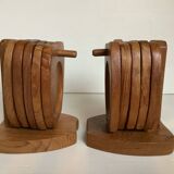 Ten Scandinavian teak wood coasters