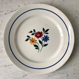 Plat rond Saint-Amand Céranord modèle "Gilberte" peint à la main années 30