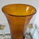 Large amber bubble glass vase from the 60s