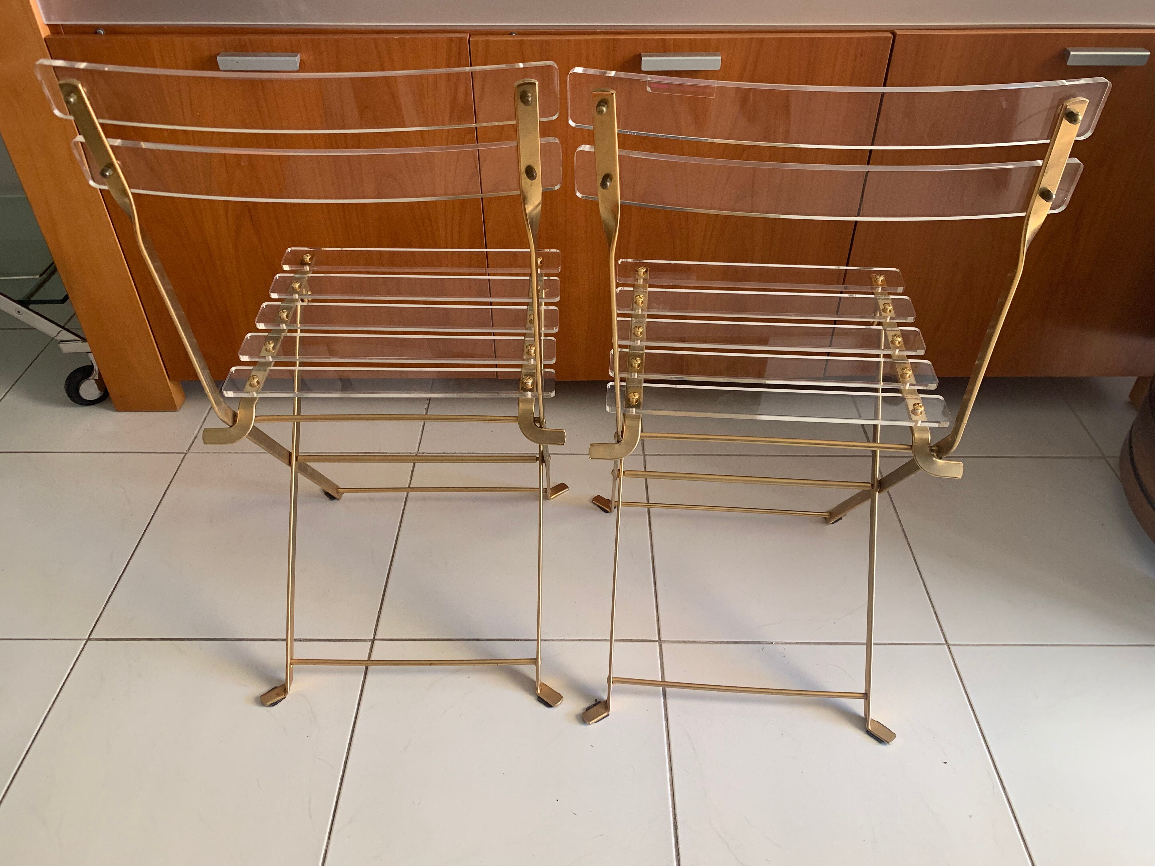 Plexiglass folding chairs