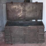 Old wooden chest with fittings, corsair chest, storage chest