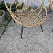 Pair of rattan armchairs