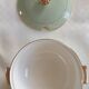 Vintage soup service in celadon green and ivory by villeroy & boch.