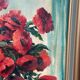 Original Swedish Oil on Canvas – "Red Poppies in a Blue Vase" by C. Horst – Signed – Vintage and Framed – 72 × 62 cm (28.3" × 24.4")