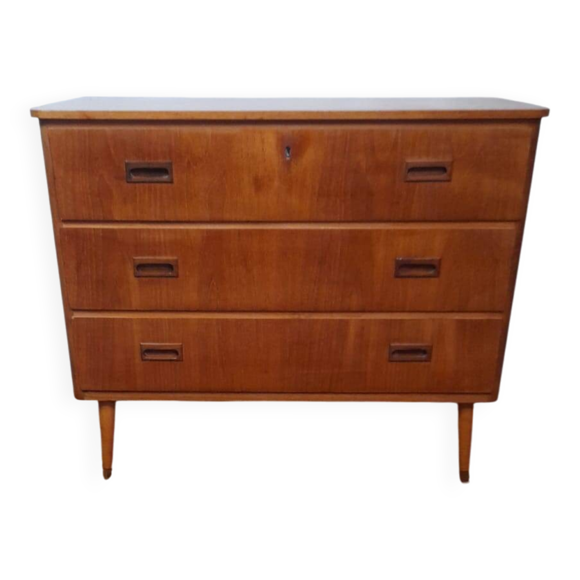 Vintage Scandinavian teak chest of drawers with 3 drawers – 1960s