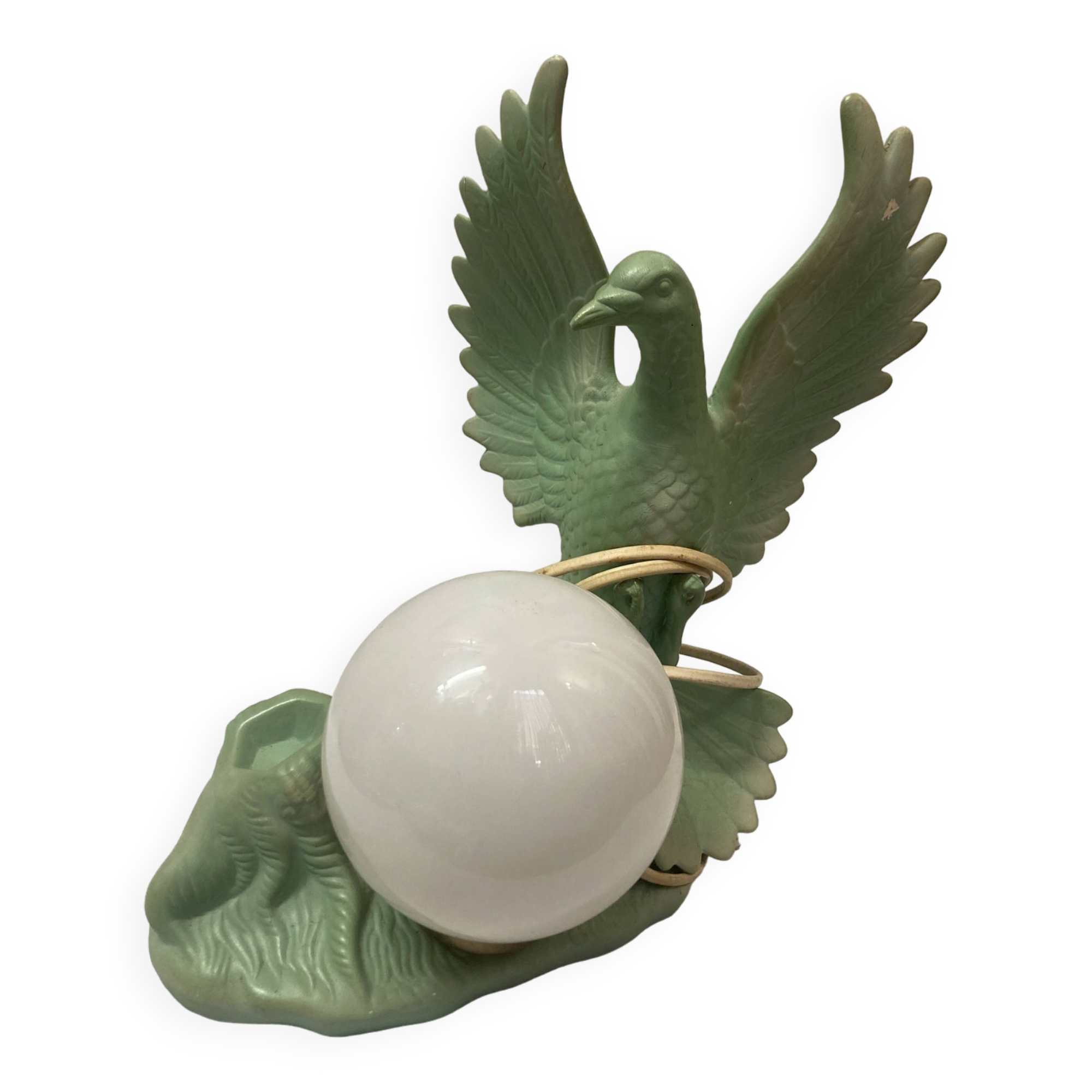 Dove & opaline art deco lamp