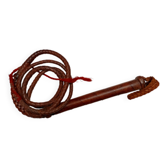 Leather braided whip