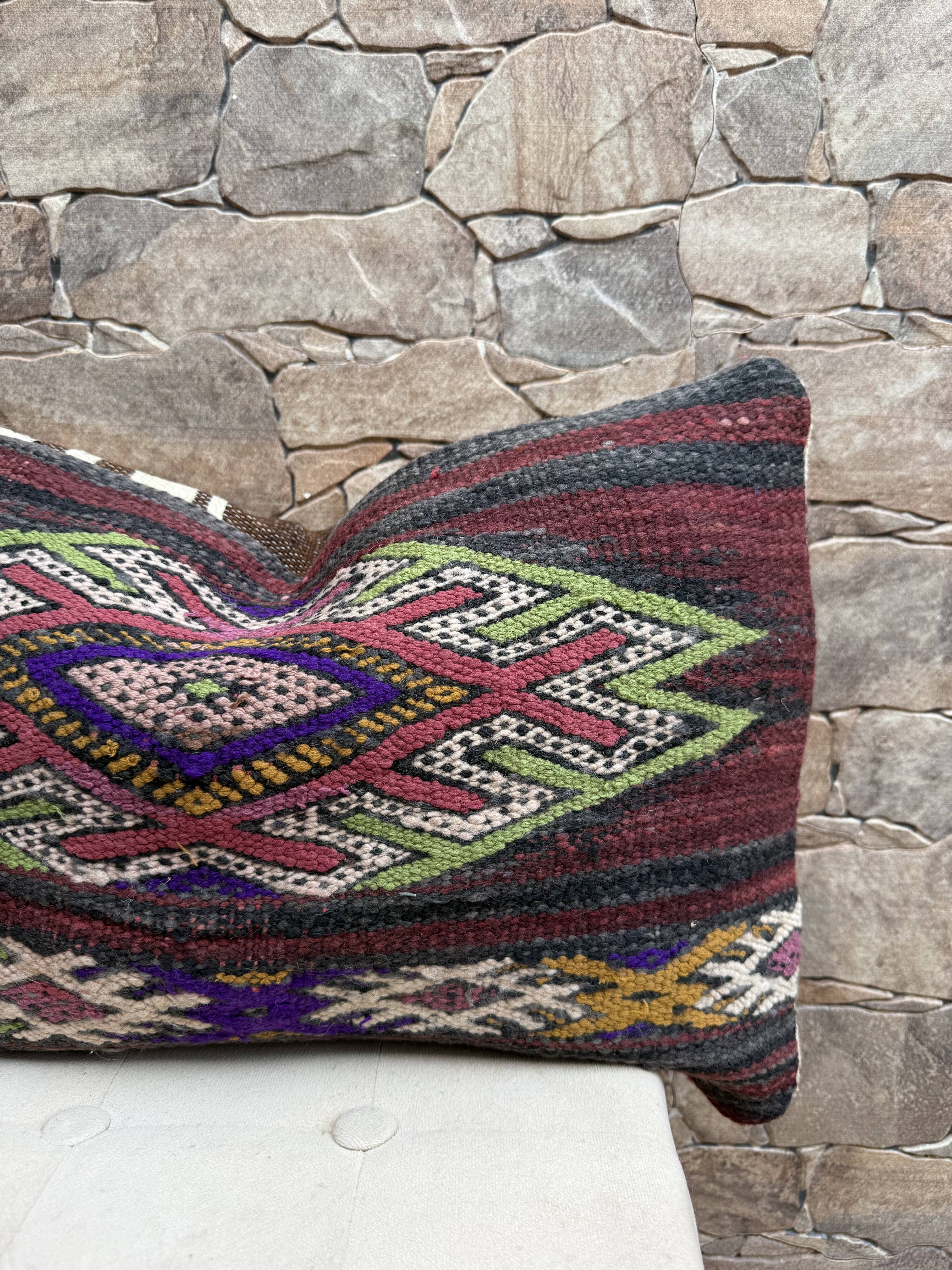 Vintage Moroccan Berber wool cushion cover