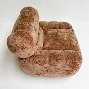 Fauteuil XL italien en velours, années 1970