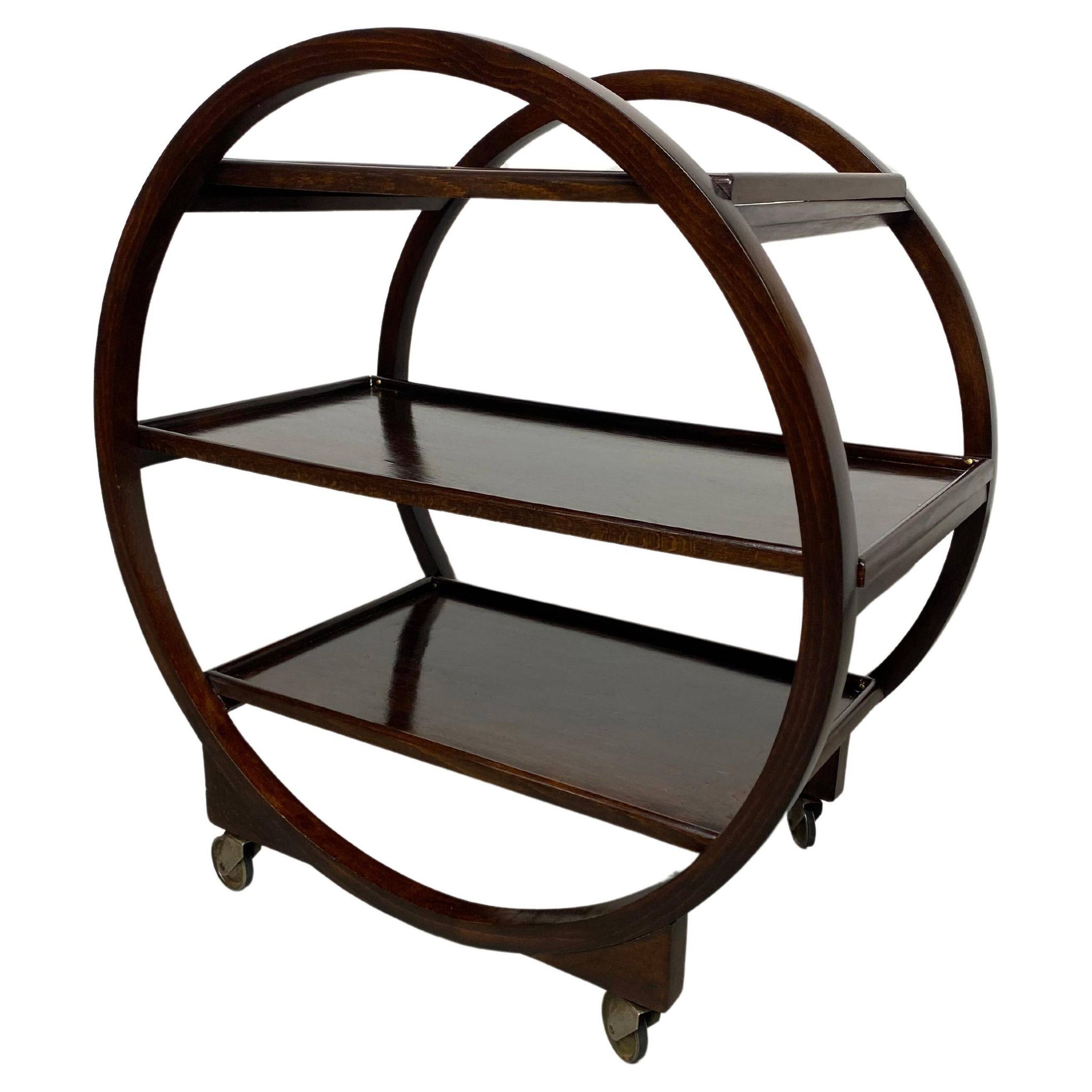 Chariot de service Art déco no.1157 par Thonet Debrecen 1930