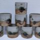 Eight ceramic glasses pottery la colombe Vallauris