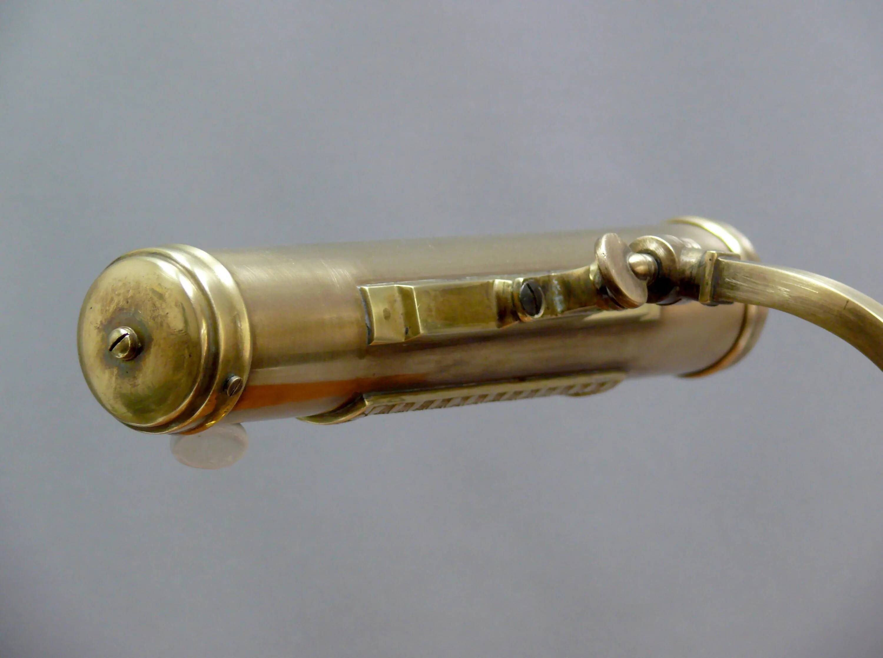 Art Deco brass piano lamp with rotary switch socket