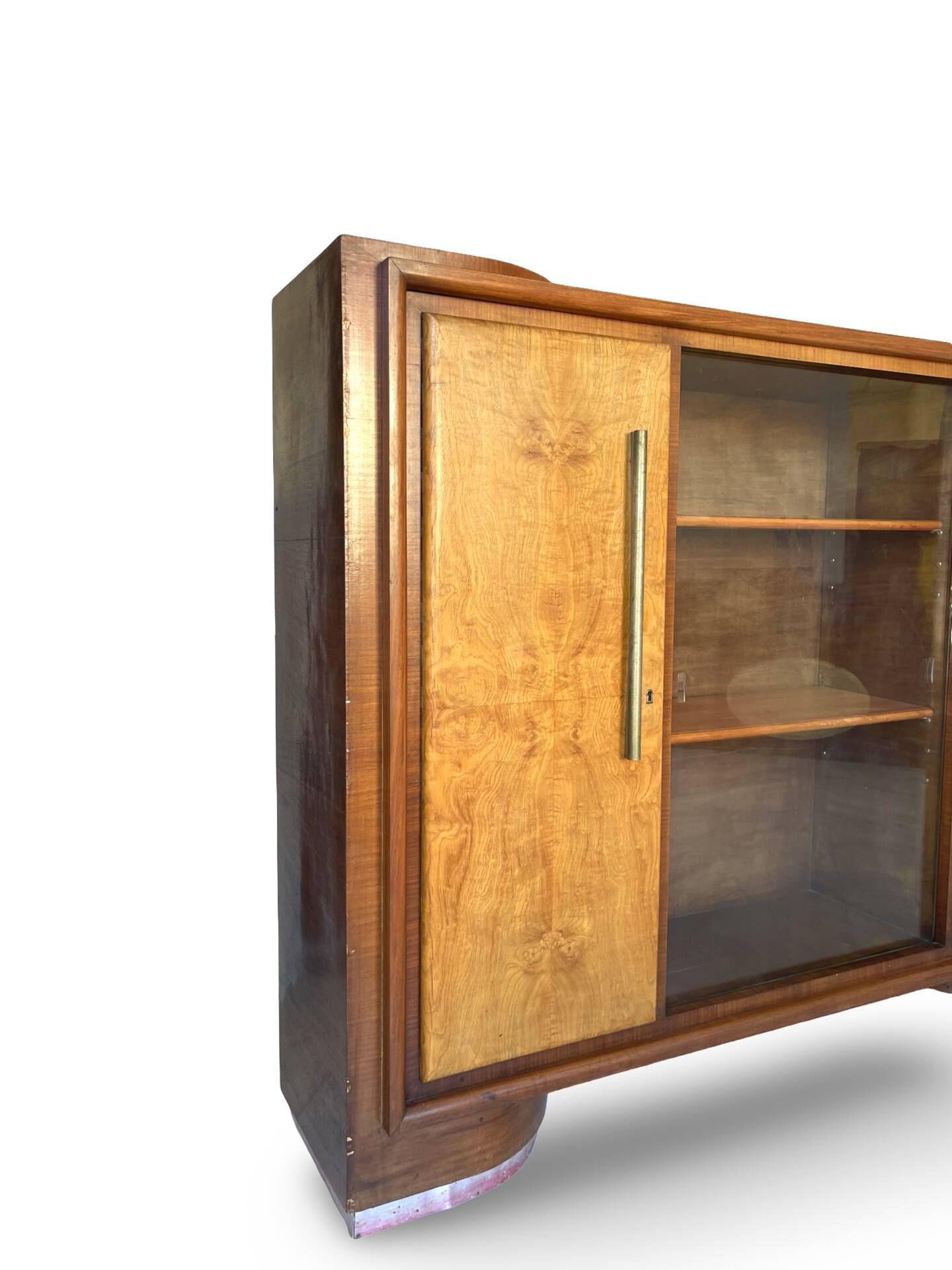Striking Art Deco birch wood sideboard
