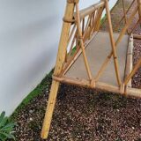 Rattan desk with vintage stool - 1950s