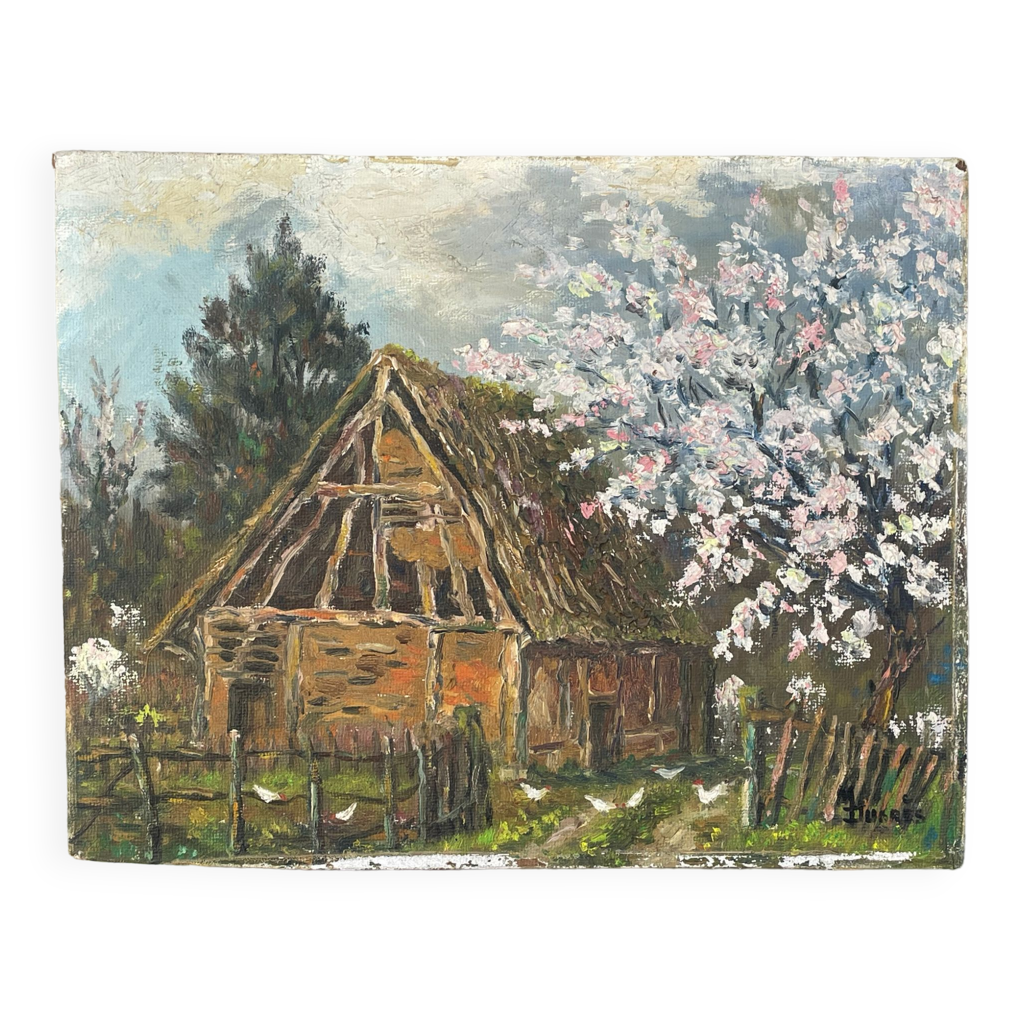 Oil on panelPressagny l'orgueilleux by Dugrès 1976