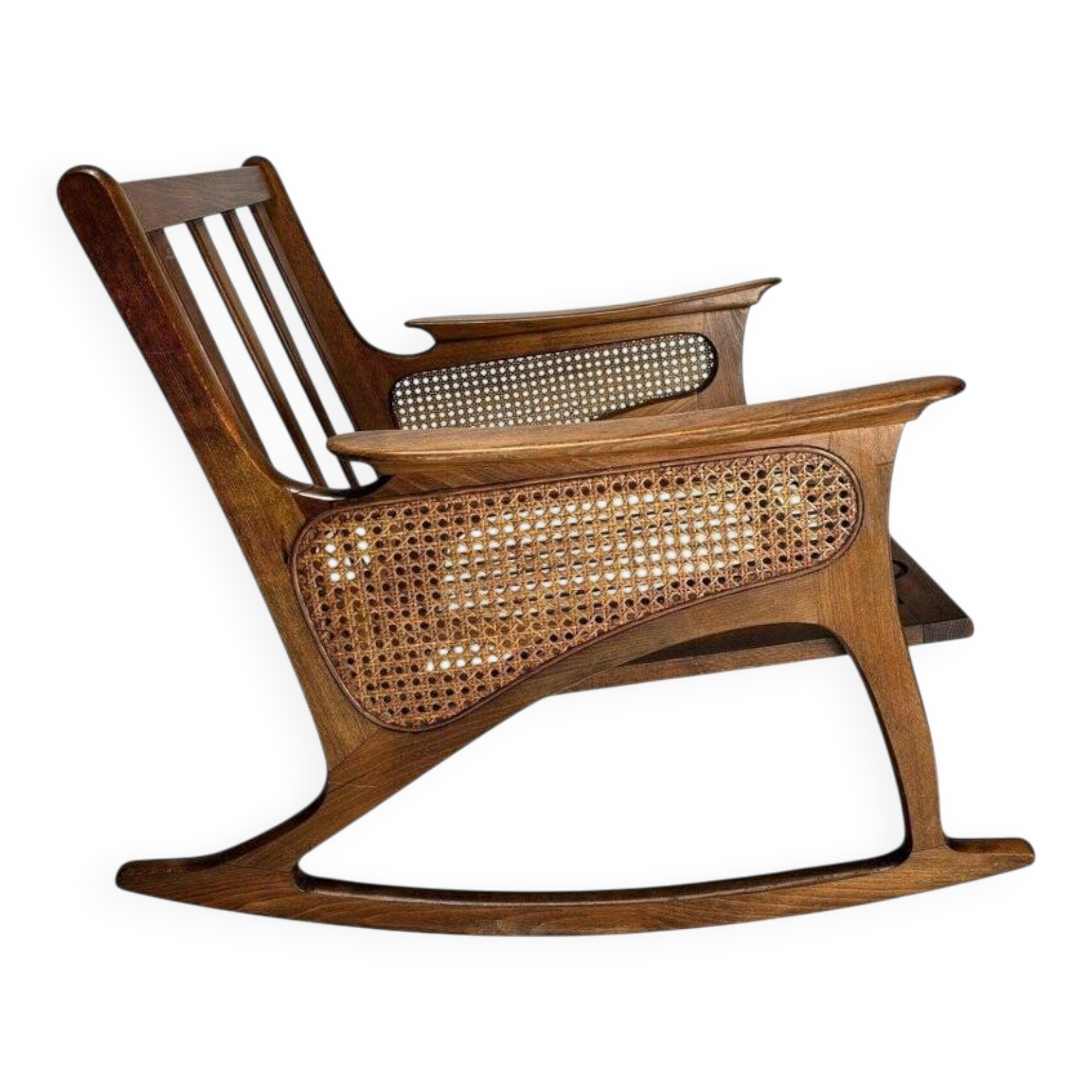 Mid-Century Modern Cane Rocking Chair, 1950s