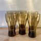 Six large smoked blown glasses 1970