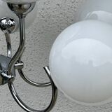 Chrome chandelier 9 opalines