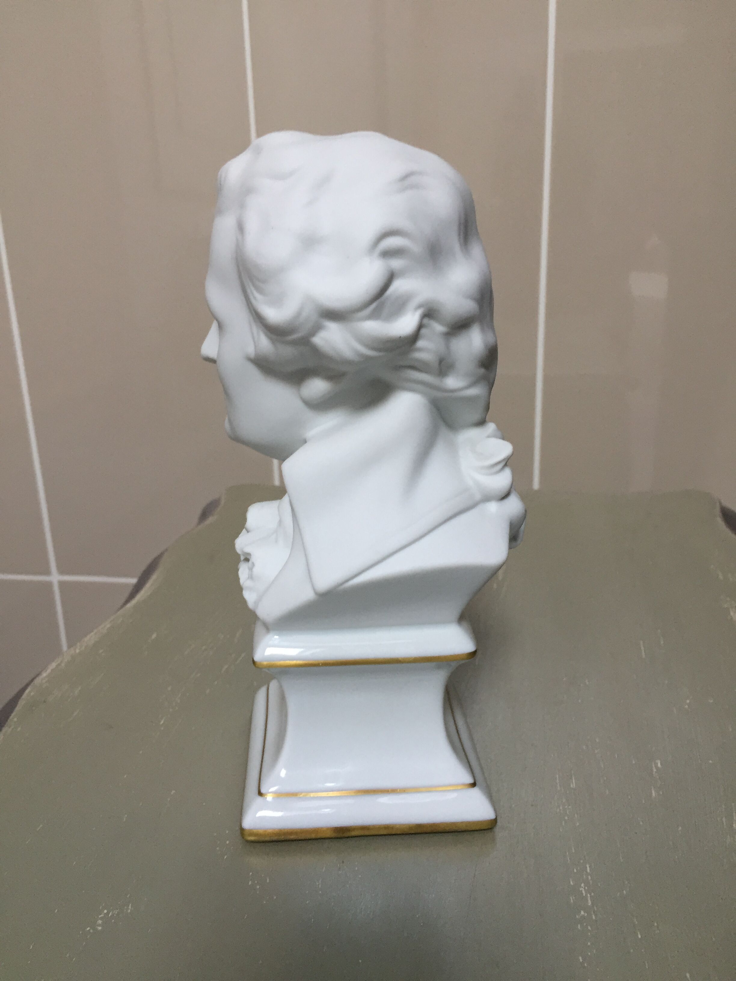 Bust Mozart biscuit porcelain from Limoges