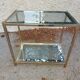 Table vintage en laiton et verre