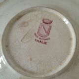 Set of 12 ironstone plates – Deep blue & red