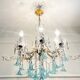 Lustre Marie-Thérèse en cristal et verre de Murano bleu