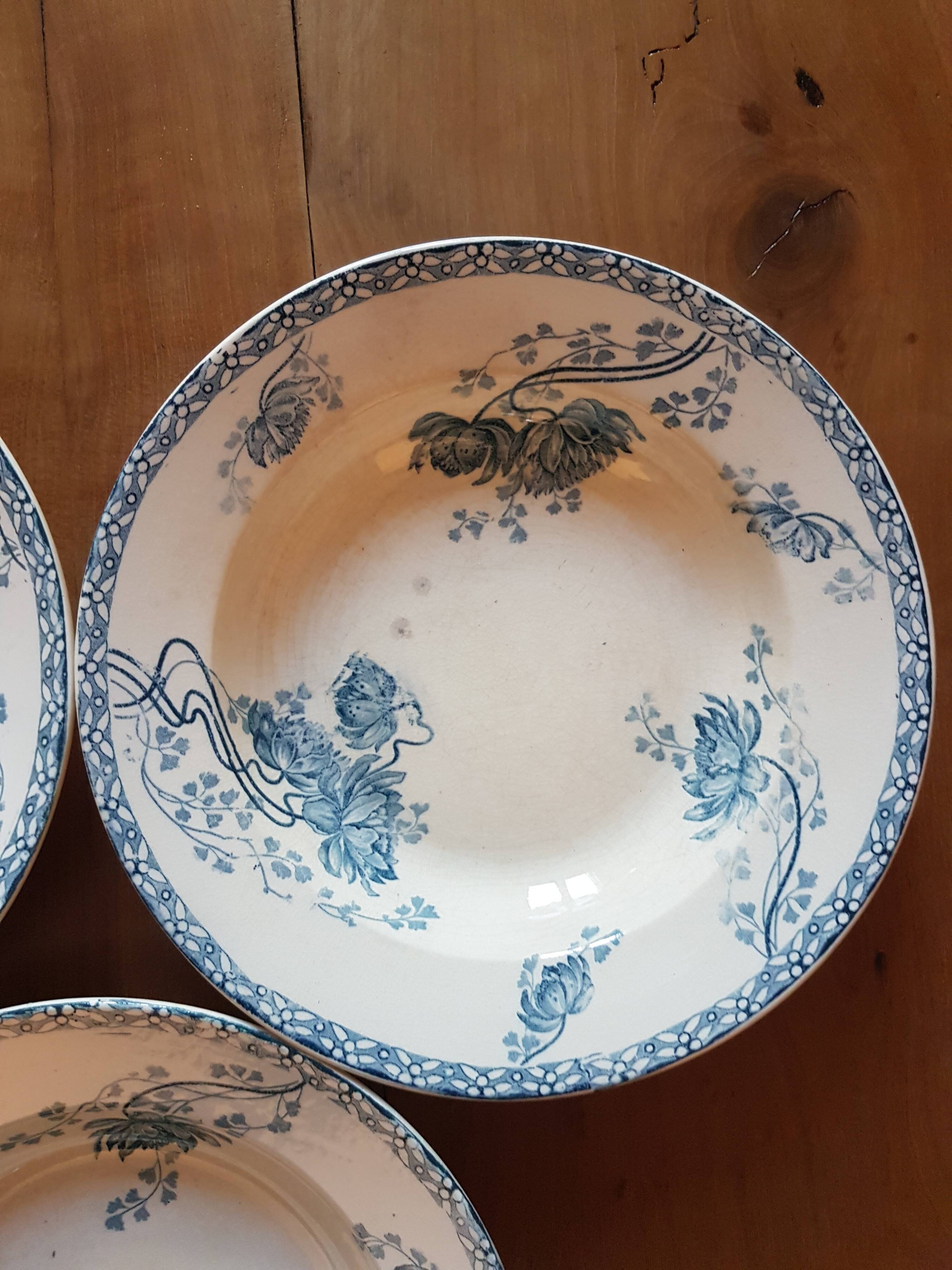 5 hollow plates Sarreguemines