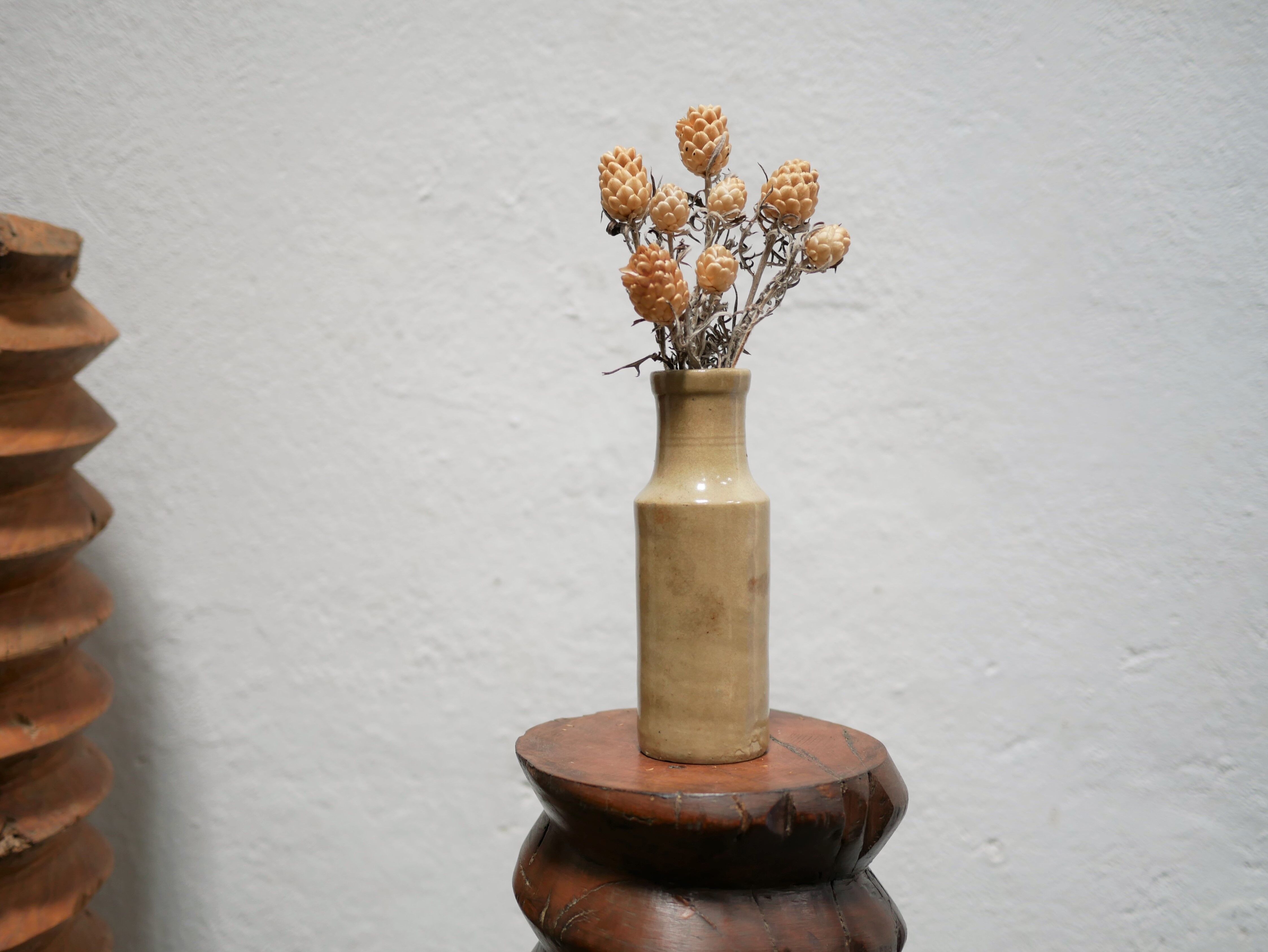 Vintage beige sandstone vase