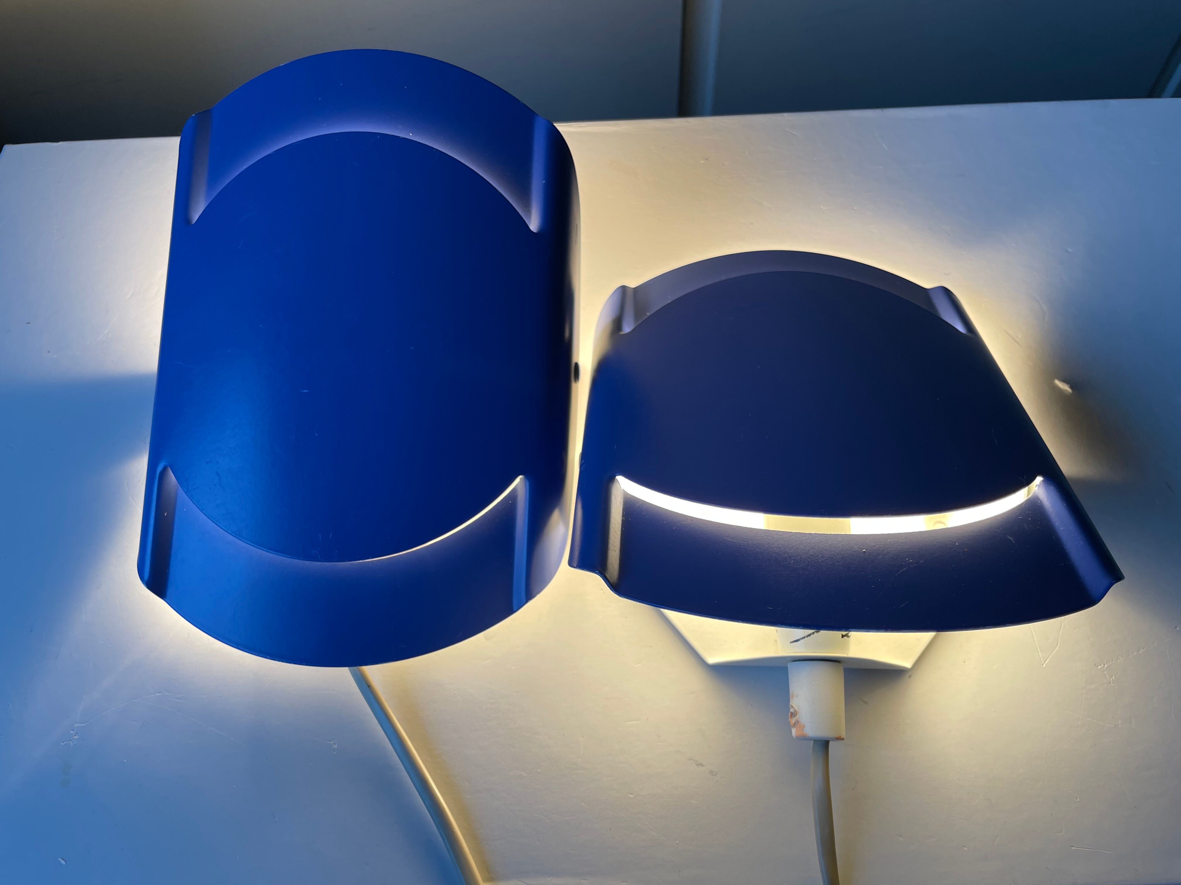 Pair of danish purple vintage wall lamps sconces by Lyfa