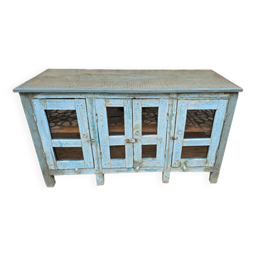 Ancien buffet vitré en teck birman