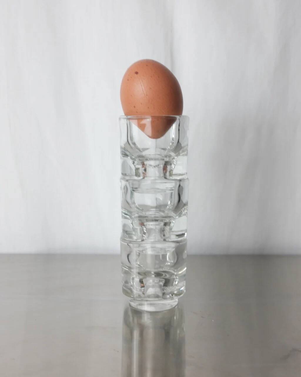 set of 3 glass egg cups by Joe Colombo