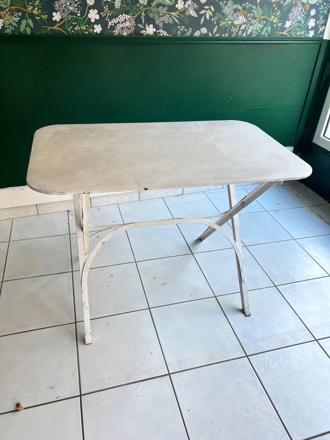 Wrought iron folding garden table