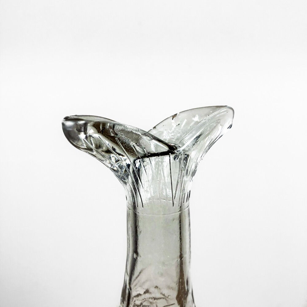 Zoomorphic carafe moulded pressed glass fish