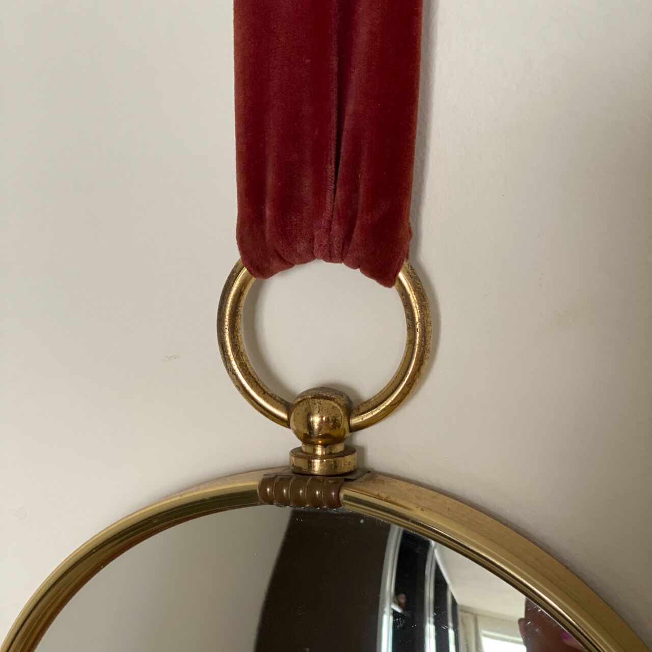Round brass witch mirror