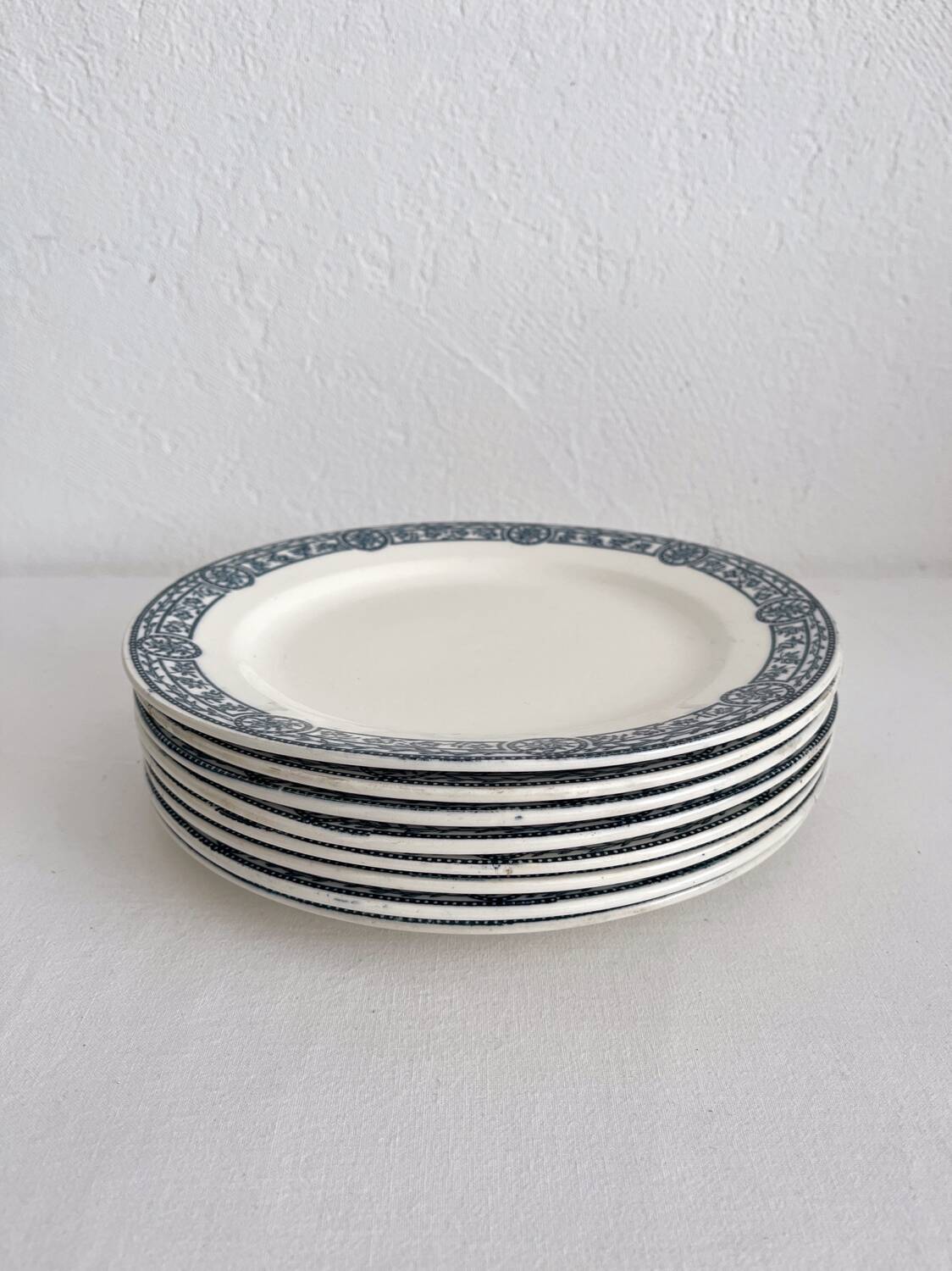 8 flat ironstone plates “Bristol” Salins