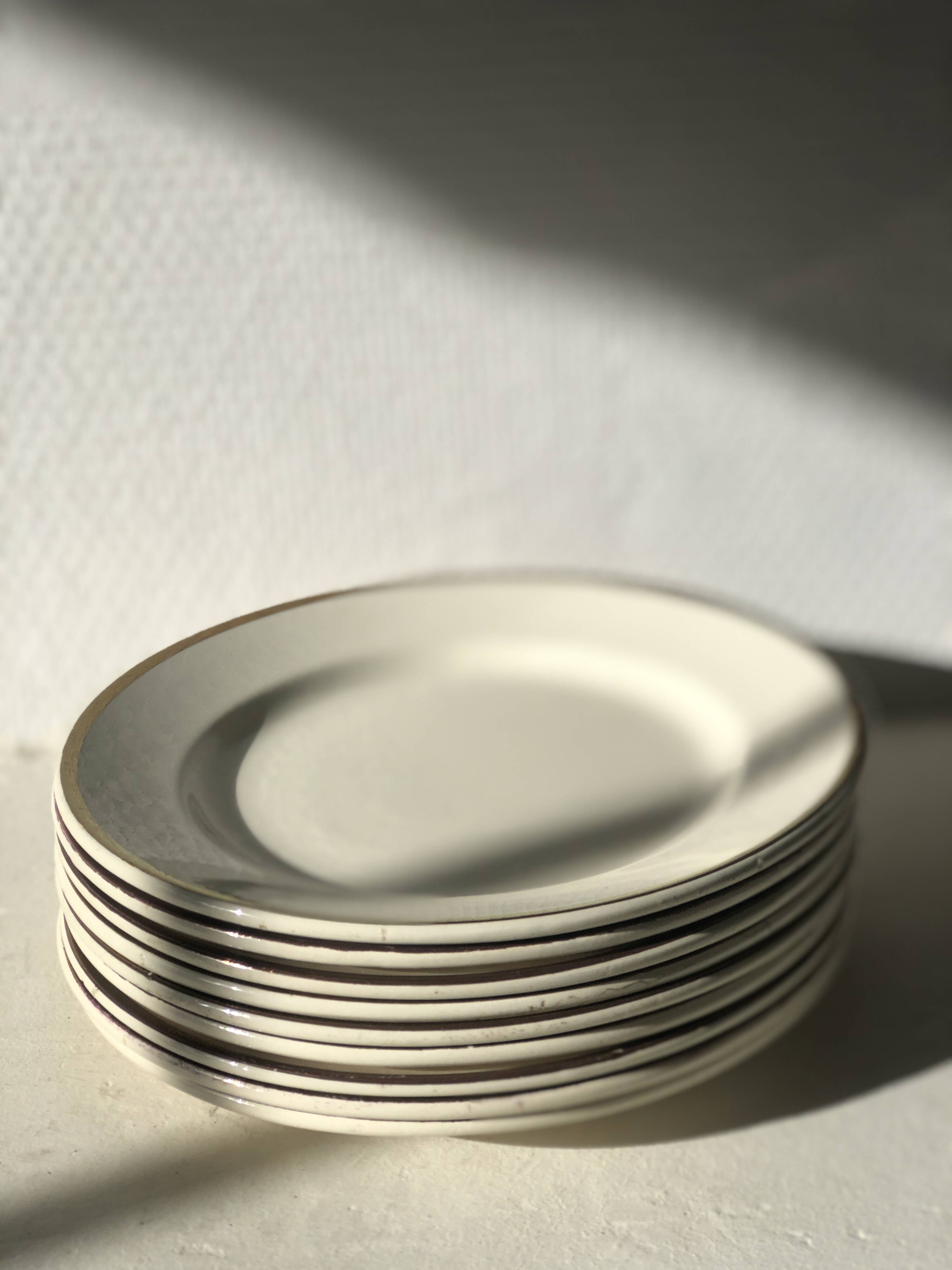 Set of 9 Badonviller dessert plates