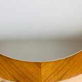 Scandinavian mirror round teak 47 cm 60s
