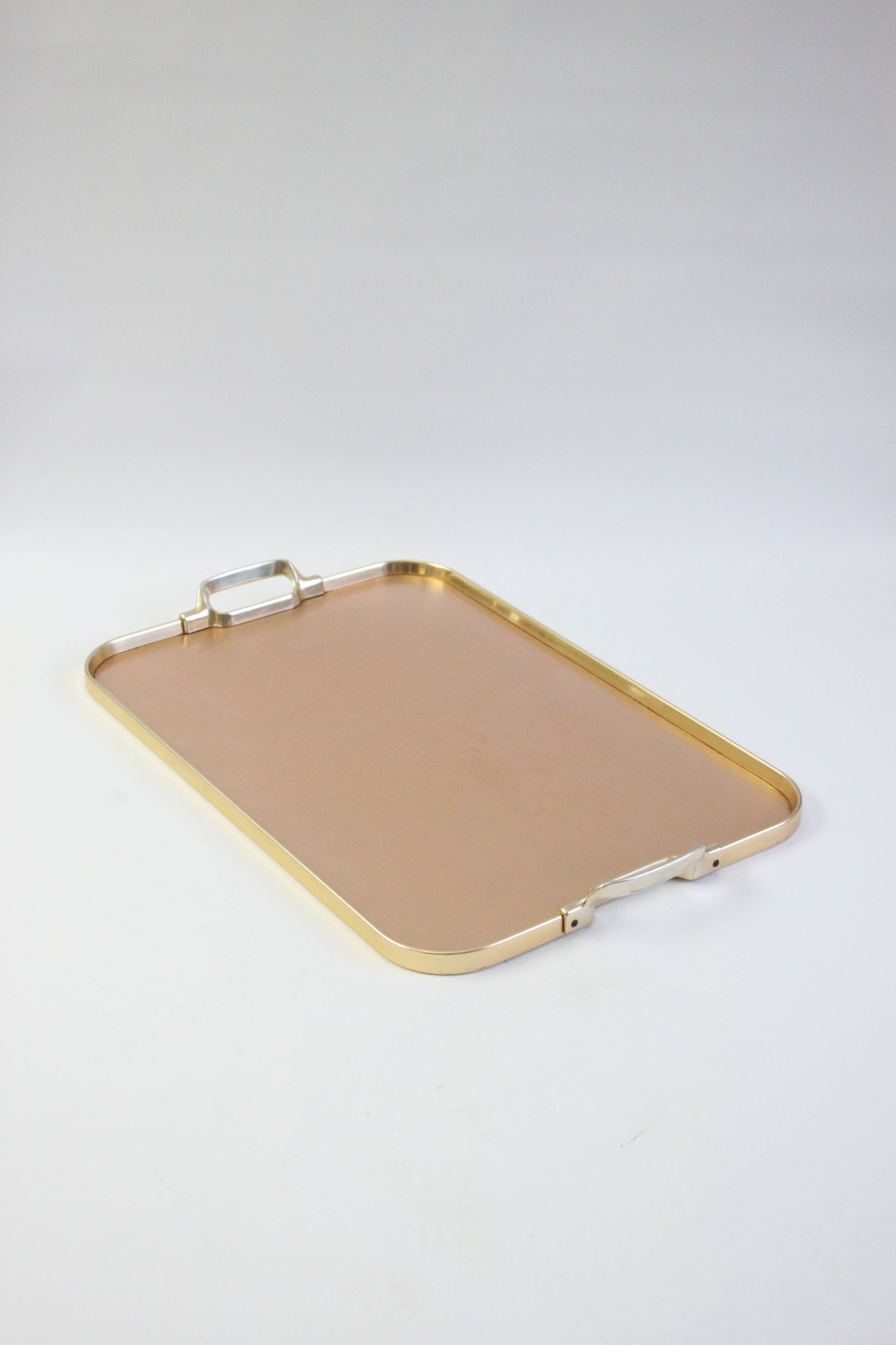 Kaymet Rose gold colored aluminum tray, UK 1970s