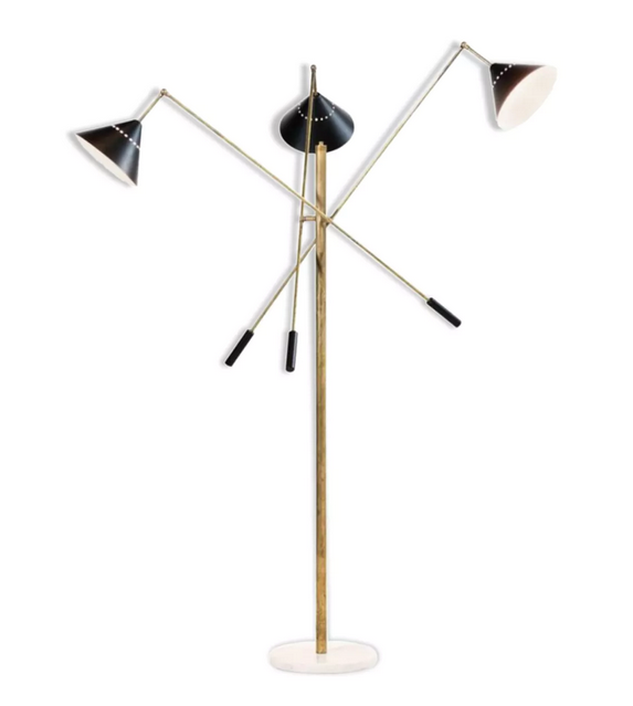 Italian floor lamp balance 3 arms black