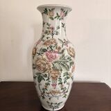 White Porcelain Vase Flowers China Famille Rose Peony Lotus Qianlong