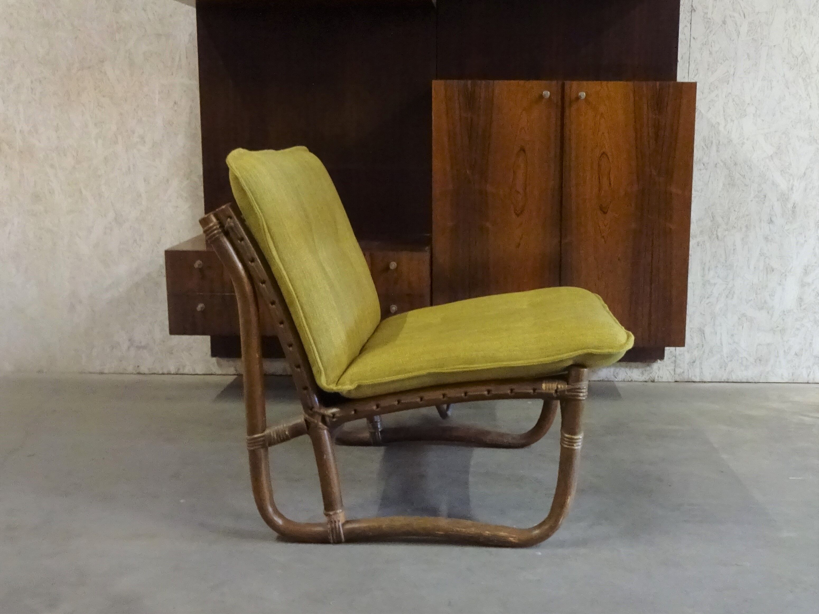 Bamboo, Rattan en Canvas Lounge Chairs from Van Sun Expo LTD, Norway, 1960s, Set of 2