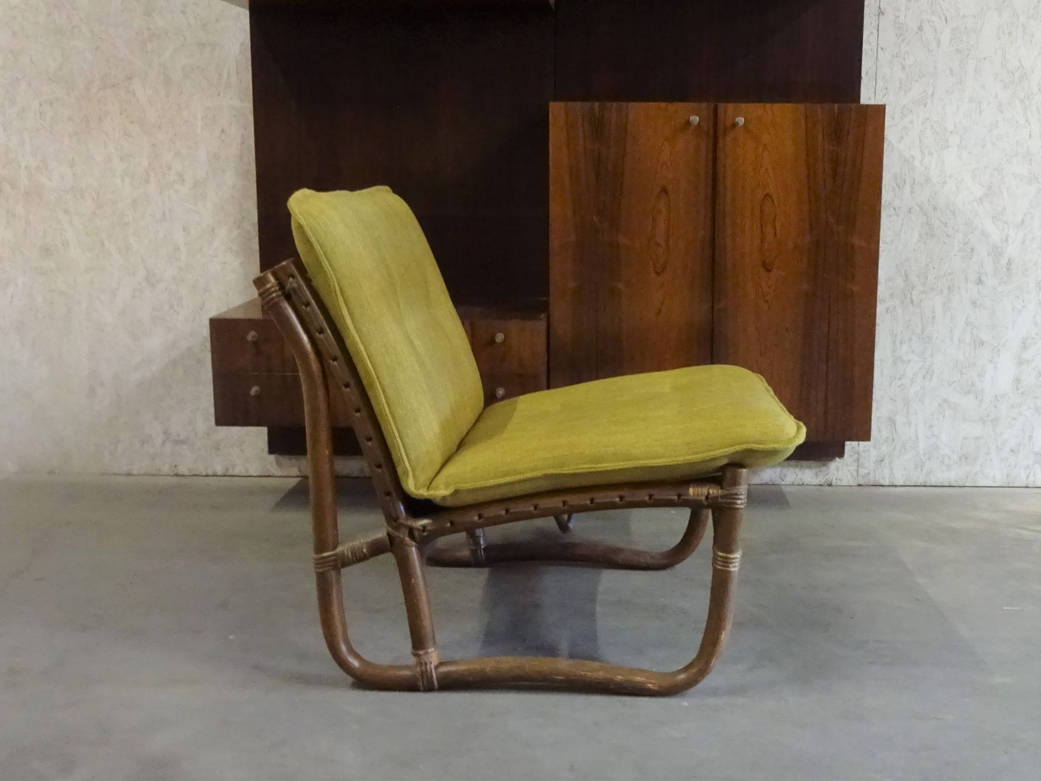 Bamboo, Rattan en Canvas Lounge Chairs from Van Sun Expo LTD, Norway, 1960s, Set of 2