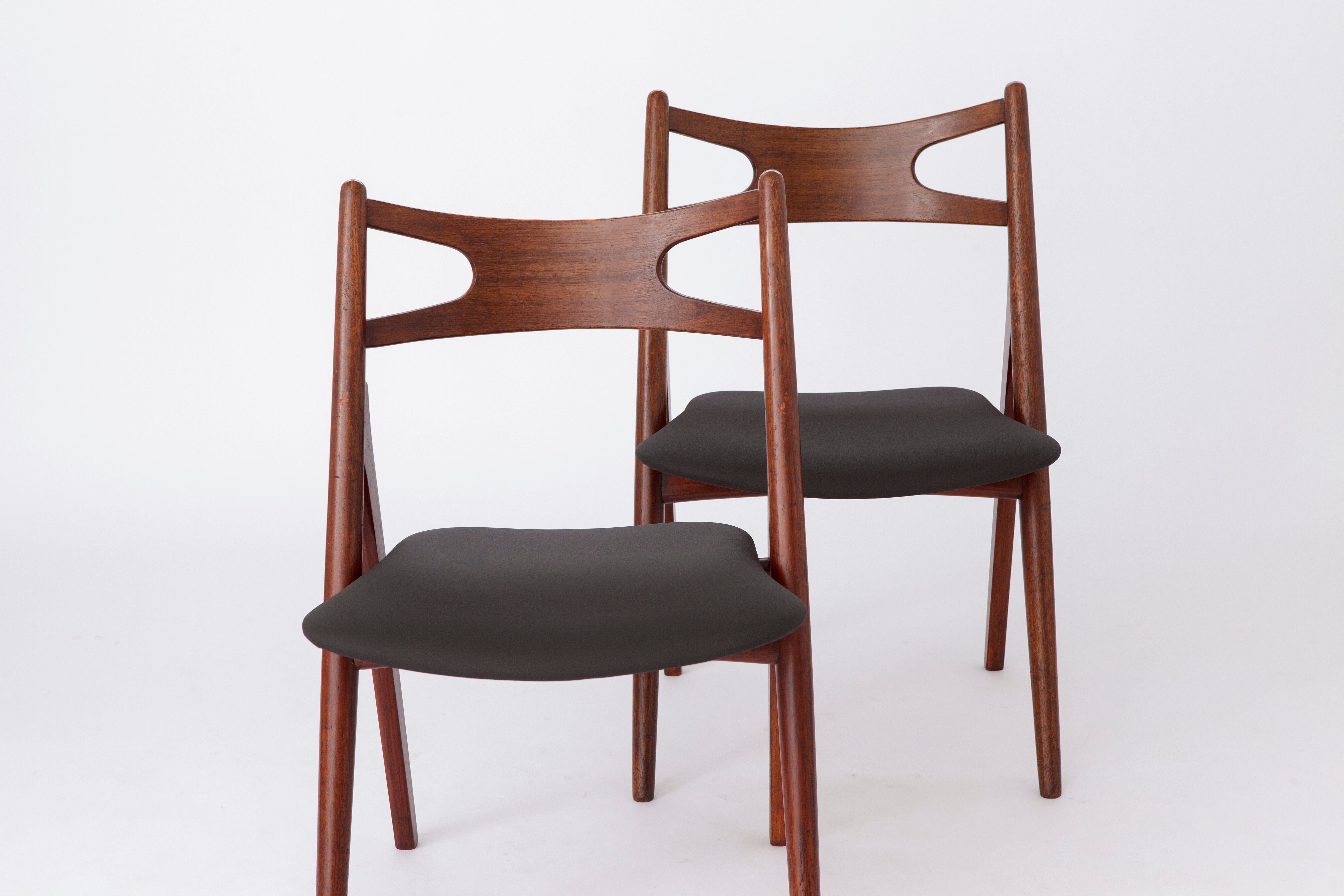 Pair Hans Wegner chairs CH29 Danish 1950s Vintage