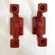 Pair of candlesticks twisted rope earthenware red 1950