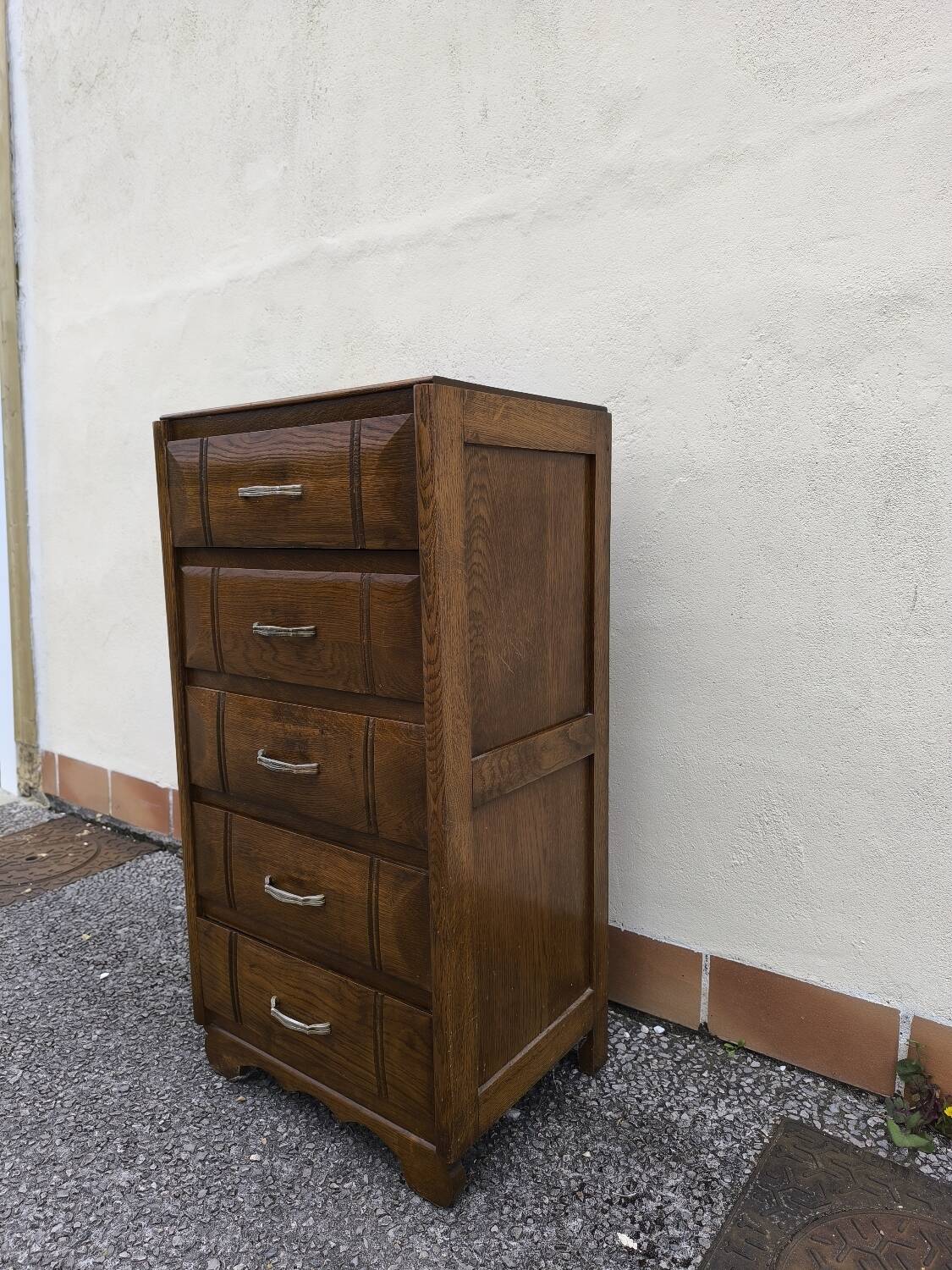 Art Deco oak chiffonier